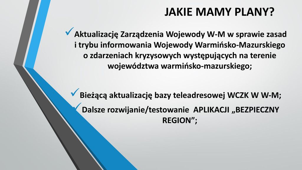 WOJEWÓDZKIE CENTRUM ZARZĄDZANIA KRYZYSOWEGO ppt pobierz